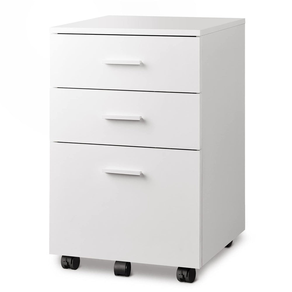 Mobile Office Storage Cabinet with Drawers and Wheels