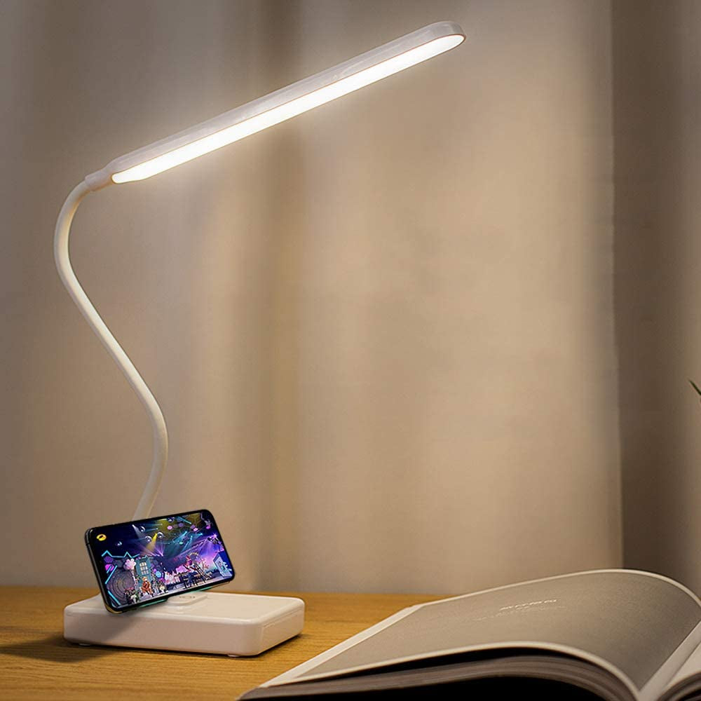 Cordless Desk Table Lamp Reading Light Rechargeable Battery 2200M,Touch 3 LED Modes,Dimmable,Small,Gooseneck, Highest 17.7",Lamp for Kids Bedroom Bedside