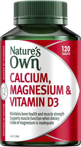 Calcium, Magnesium & Vitamin D - Maintains Bone Health and Strength, 120 Pack