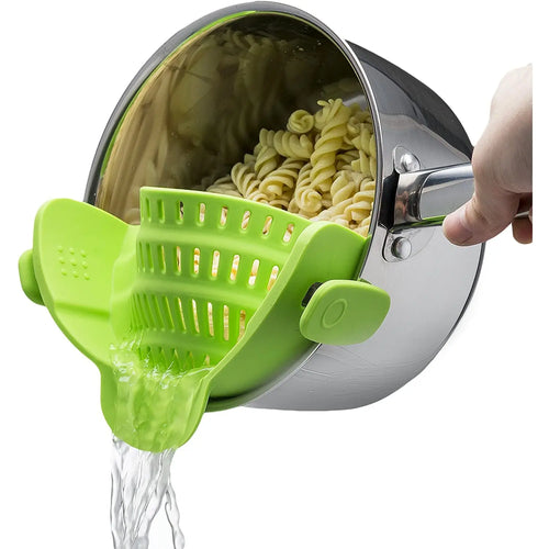 Kitchen Gizmo Snap 'N Strain Strainer, Clip On Silicone Colander, Fits All Pots and Bowls - Lime Green pattanaustralia