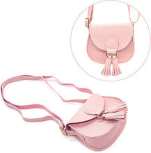 Load image into Gallery viewer, , 1 Piece Charming Pink Crossbody Bag with Tassel Mini Shoulder Purse Backpacks for Little Girls Children Toddler
