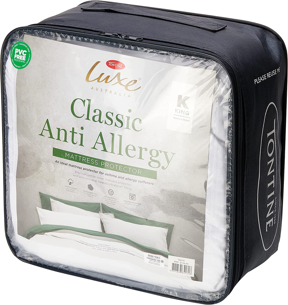 183X203Cm Luxe Classic anti Allergy King Bed Cotton Mattress Protector
