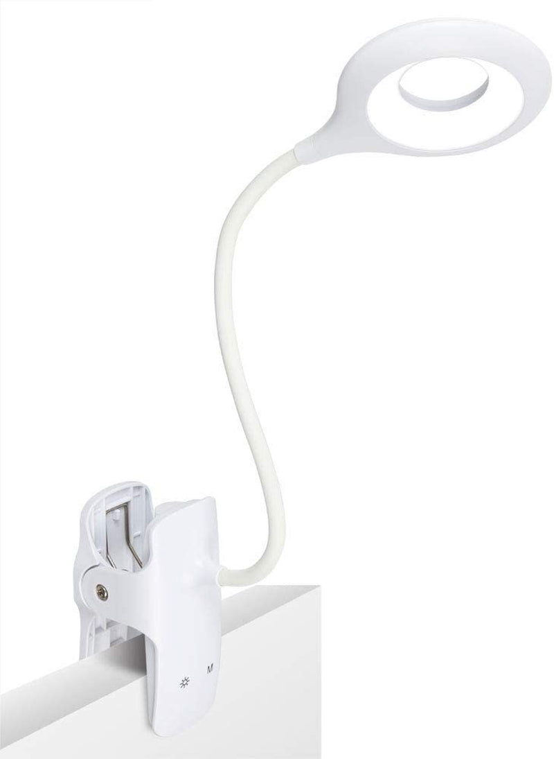 28 LED Reading Light, 9 Different Settings Eye Protect Book Light, USB Rechargeable Reading Lamp, Touch Control Clip Desk Lamp, Flexible 360° Clip Light for Home Book Bed and Computer