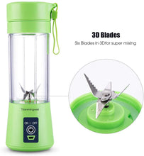 Load image into Gallery viewer, Portable blender Personal 6 Blades Juicer Cup Household Fruit Mixer, With Magnetic Secure Switch, USB Charger Cable 380ML(Green) pattanaustralia
