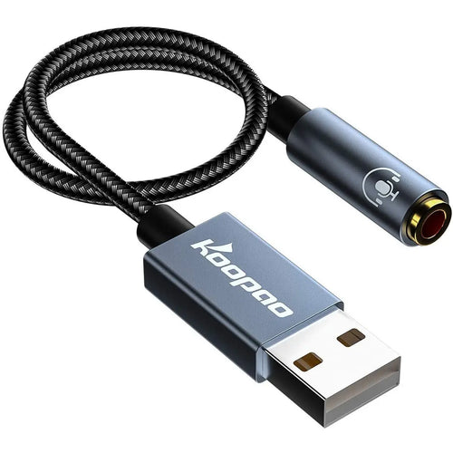 USB to 3.5mm Jack Audio Adapter, Koopao 2in1 External USB Sound Card, 3.5mm Aux to USB to Audio Jack Sound Adapter Jack for PC, PS4, Laptop pattanaustralia