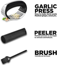 Load image into Gallery viewer, Stainless Steel Garlic Press, Crusher and Peeler Best Quality Garlic Press with Silicone Peeler and Cleaning Brush pattanaustralia
