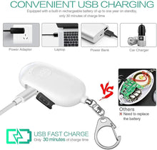 Load image into Gallery viewer, 130dB Personal Alarms Keychain with LED Light, Support USB Charging, Emergency Device Pattan Australia
