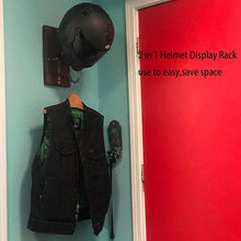 Load image into Gallery viewer, Motorcycle Helmet Rack and Jacket Hook, Wall Mount Helmet Display Rack Holder, Storage Hook Hanger Coat Organizer for Riding Accessories pattanaustralia
