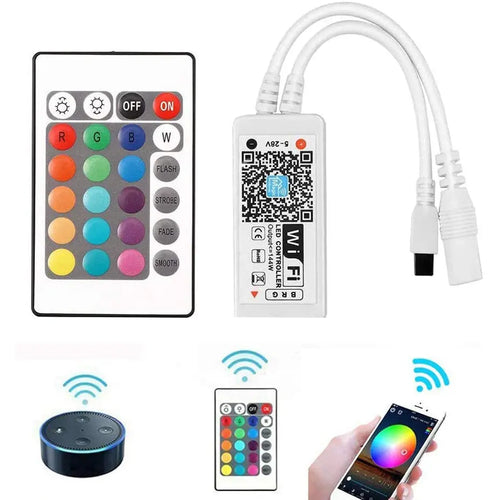 VIPMOON Wireless LED Smart Controller, Compatible with Alexa & Google, IFTTT Working for Android, iOS System and RGB LED Strip Lights  with Remote Control pattanaustralia