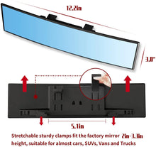 Load image into Gallery viewer, Yoolight Car Rearview Mirrors 3R Car Universal 12&#39;&#39;Interior Clip On Panoramic Rear View Mirror Wide Angle Rear View Mirror (12 L x 2.8 H) pattanaustralia
