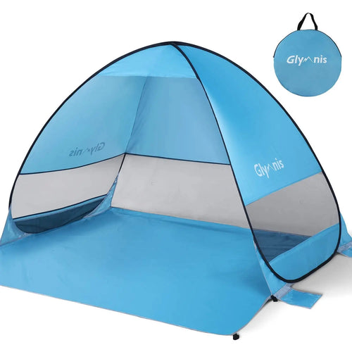 Glymnis Beach Tent Pop Up Tent Beach Sun Shelter Portable Sun Shade UPF 50+ for Outdoor Activities with Carry Bag Blue pattanaustralia