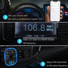 Load image into Gallery viewer, Bluetooth FM Transmitter, Wireless Radio Adapter Car Kit with Dual USB Charging, MP3 Player Support TF Card &amp; USB pattanaustralia
