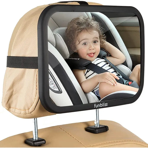 Funbliss Baby car Mirror Most Stable Backseat Mirror with Premium Matte Finish-Super Clear PMMA Material Mirror-Safe, Secure and Shatterproof,Black pattanaustralia