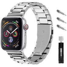 Load image into Gallery viewer, Ontube Bands Compatible with Apple Watch, Stainless Steel Link Bracelet Strap for Series SE/6/5/4/3/2/1 (42MM/44MM, Silver) pattanaustralia
