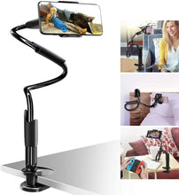 Load image into Gallery viewer, Bed Phone Holder Gooseneck Mount, for Desk Flexible Arm Clamp Mount Stand for IPhone &amp; Samsung(Black) pattanaustralia
