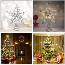 Load image into Gallery viewer, Christmas Tree Ornament Lighted  10 Inches Glitter Xmas Star with 30 White LED Lights Pattan Australia
