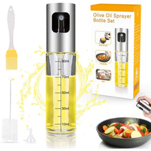 Load image into Gallery viewer, iTrunk Olive Oil Sprayer for Cooking 4 in 1 Refillable Oil and Vinegar Dispenser Bottle with Basting, Bottle, Brush and Oil Funnel pattanaustralia
