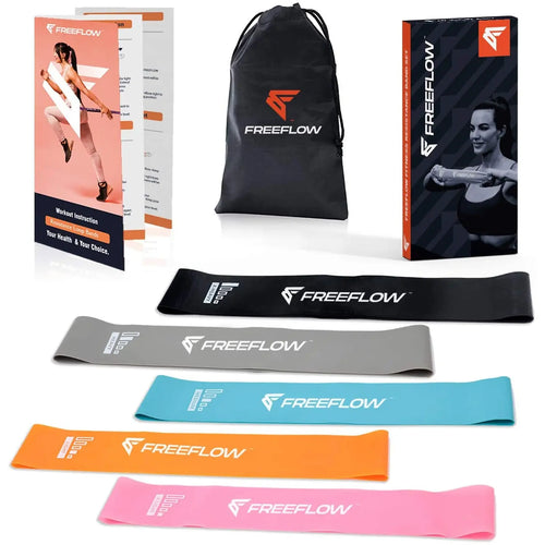 FREEFLOW Fitness Resistance Bands  for Arms, Shoulders, Legs & Butt 5 Levels Stretch Strength Pattan Australia