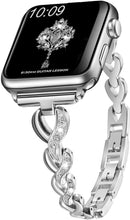Load image into Gallery viewer, HSY Bling Band for Apple Watch 38mm, 40mm Women Rhinestone Stainless Steel Metal Wristband Compatible Series 5,4,3,2,1 Pattan Australia
