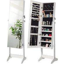 Load image into Gallery viewer, Luxfurni LED Light Jewelry Cabinet Standing Mirror Makeup Lockable Armoire, Large Storage Organizer pattanaustralia
