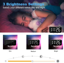 Load image into Gallery viewer, Digital Clock Large Display, LED, Electric Alarm Clock Mirror Surface for Makeup with Diming Mode, 3 Levels Brightness, Dual USB Ports White pattanaustralia
