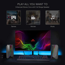 Load image into Gallery viewer, Haizr 10W RGB Gaming Computer Speaker with Colorful LED Light &amp; Stereo Bass, USB Powered Pattan Australia
