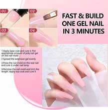 Load image into Gallery viewer, Poly Gel Nail Kit with Lamp, Pink Nude Glitter Colours Poly Nail Extension Gel Kit, Easy Quick Builder Gel with Rhinestone, Dual Forms, Complete Polygel Kit pattanaustralia
