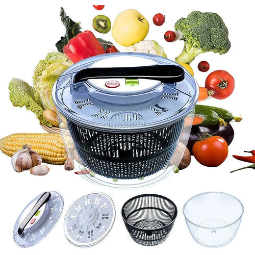 Salad Spinner Large Multifunctional 4.5 Quart Design BPA Free, Manual, Crank Handle & Locking Fruits and Vegetables Dryer Pattan Australia