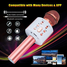 Load image into Gallery viewer, CREUSA Wireless Microphone, Portable Cordless Mic Handheld Karaoke Family, Kids Player KTV Speaker with LED Ideal for Karaoke (Pink) pattanaustralia
