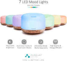 Load image into Gallery viewer, ASAKUKI 500ml Essential Oil Diffuser, 5 in 1 Ultrasonic Aromatherapy Fragrant Oil Vaporizer Humidifier, Timer and Auto-Off Safety Switch pattanaustralia
