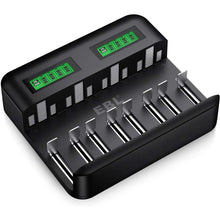 Load image into Gallery viewer, EBL LCD 8 Bay Universal Battery Charger for 1.2V AA AAA C D Rechargeable Batteries Pattan Australia
