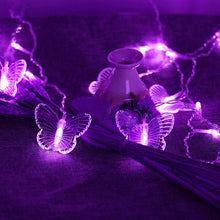 Load image into Gallery viewer, Decorman Curtain Lights 48 LED USB Powered 8 Modes Waterproof Window Curtain String Lights with 10 Butterflies Twinkle Lights for Christmas(Purple) pattanaustralia
