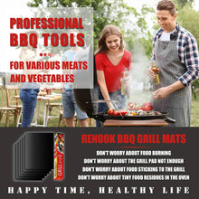 Load image into Gallery viewer, Grill Mat Set of 6-100% Non-Stick BBQ Grill Mats, Heavy Duty, Reusable, and Easy to Clean - Works on Electric Grill Gas Charcoal BBQ pattanaustralia

