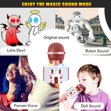 Load image into Gallery viewer, CREUSA Wireless Microphone, Portable Cordless Mic Handheld Karaoke Family, Kids Player KTV Speaker with LED Ideal for Karaoke (Pink) pattanaustralia
