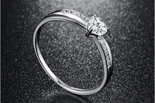Load image into Gallery viewer, Women&#39;s Solid 925 Sterling Silver Heart Cut Cubic Zirconia Eternity Solitaire Engagement Ring pattanaustralia
