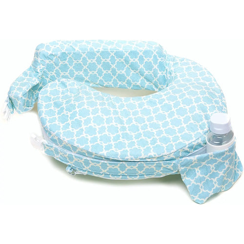 Deluxe Nursing Pillow for infant feeding sky blue & white Pattan Australia