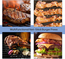 Load image into Gallery viewer, Professional Stainless Steel Square Burger, Bacon, Grill Press, Hamburger Smasher Pattan Australia
