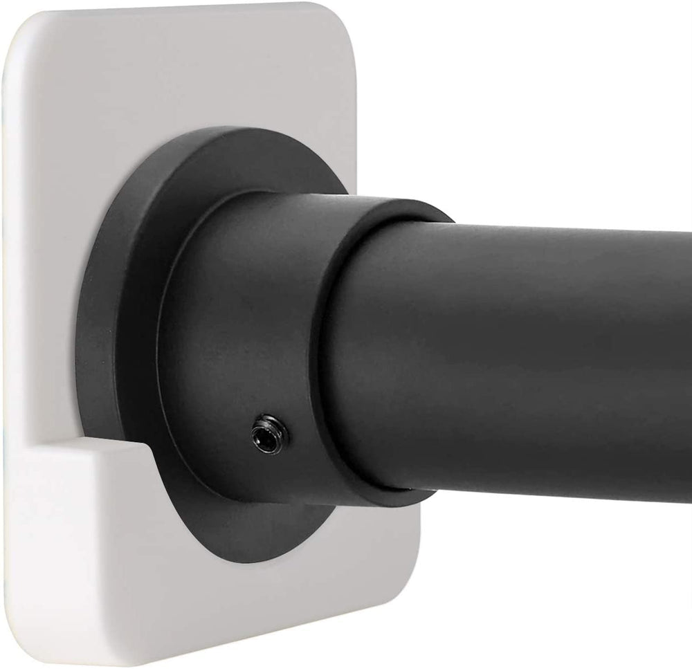 Adhesive Shower Rod Tension Holder | Mount Retainer for Wall | No Drilling | Stick on | 2 Pack, White (Shower Curtain Rod Not Included)
