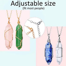 Load image into Gallery viewer, 10 Pieces Hexagonal Crystal Pendant Necklace,  Full Wire Wrap Gemstone Necklace for Women Girls pattanaustralia
