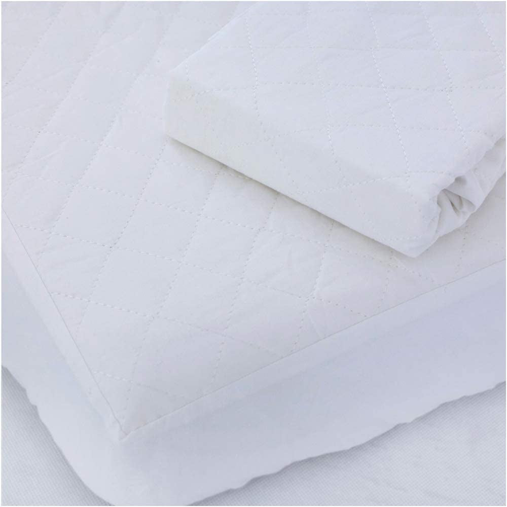Breathe Easy Waterproof Quilted Moses Basket Mattress Protector, White
