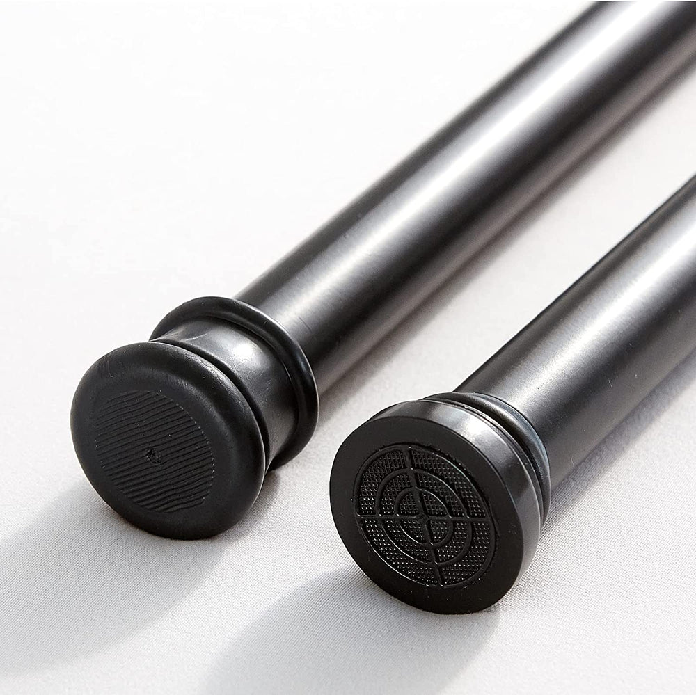 Shower Curtain Rod Stainless Steel Rod Spring Tension and Rust Prevention Non-Slip, Suitable for Bathroom Windows Curtain Doorway Closet Kitchen, Black