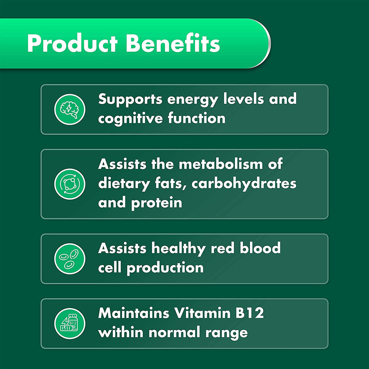 Vitamin B12 1000Mcg with Vitamin B for Energy Supports Nervous