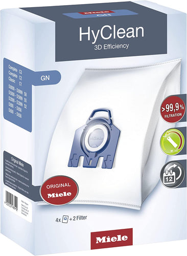 09917730 Hyclean 3D Efficiency GN Dustbags, White, Pack of 4