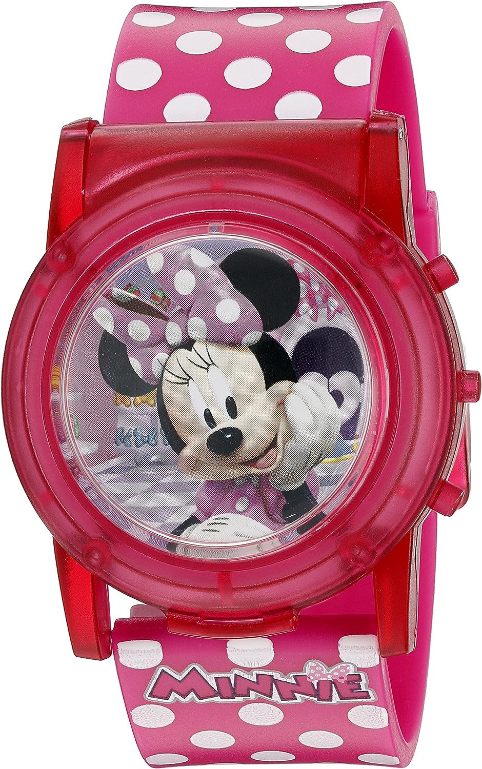 Accutime Kids Mickey Mouse & Minnie Mouse Digital Quartz Watch for Kids, Girls, Boys, Toddlers of All Ages, Minnie - Two-Tone, Rhinestones, Modern