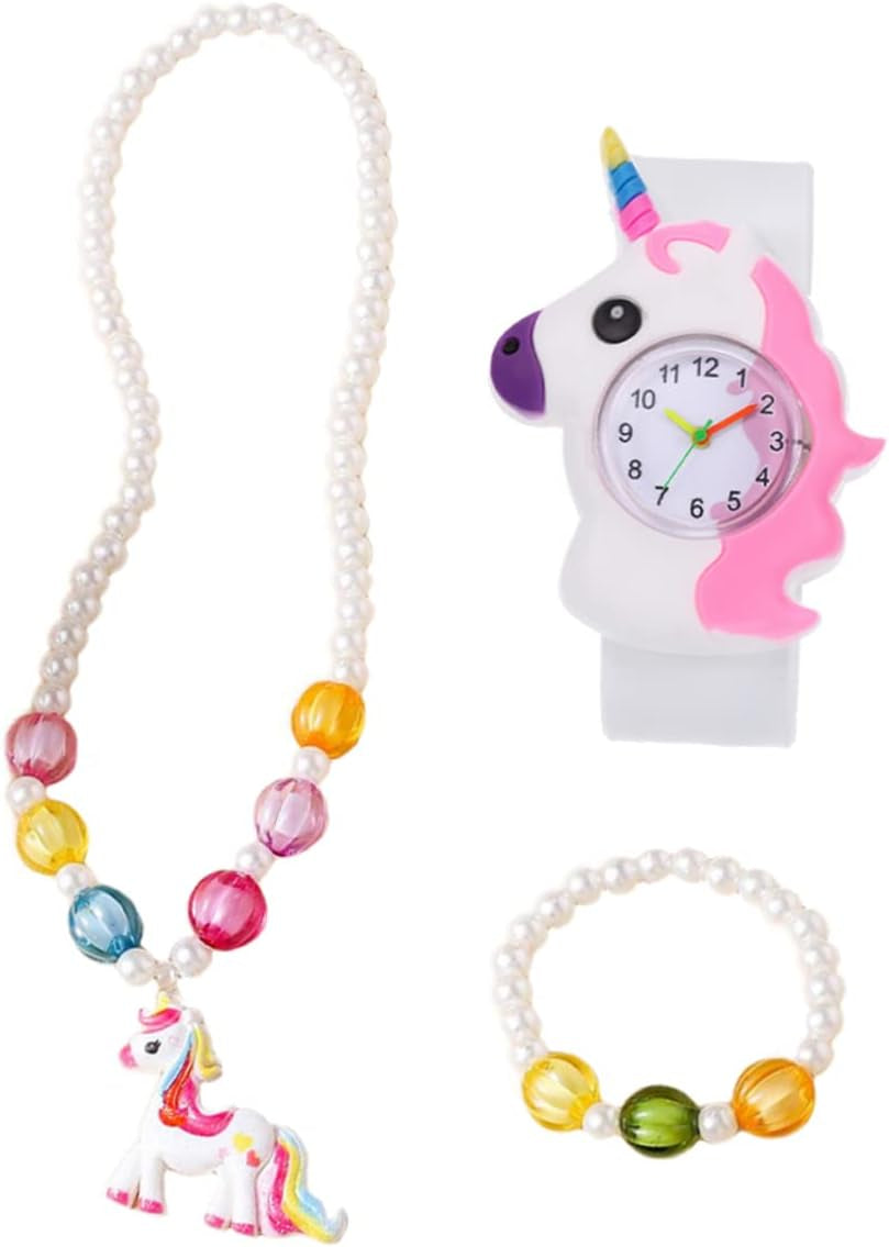 1 Set Children'S Watch Digital Watch Kids Suit Case Charm Bracelets Statement Necklace Snap Bracelet Slap Bracelets for Kids Cartoon Bracelet Necklace Children Beaded Necklace Girl
