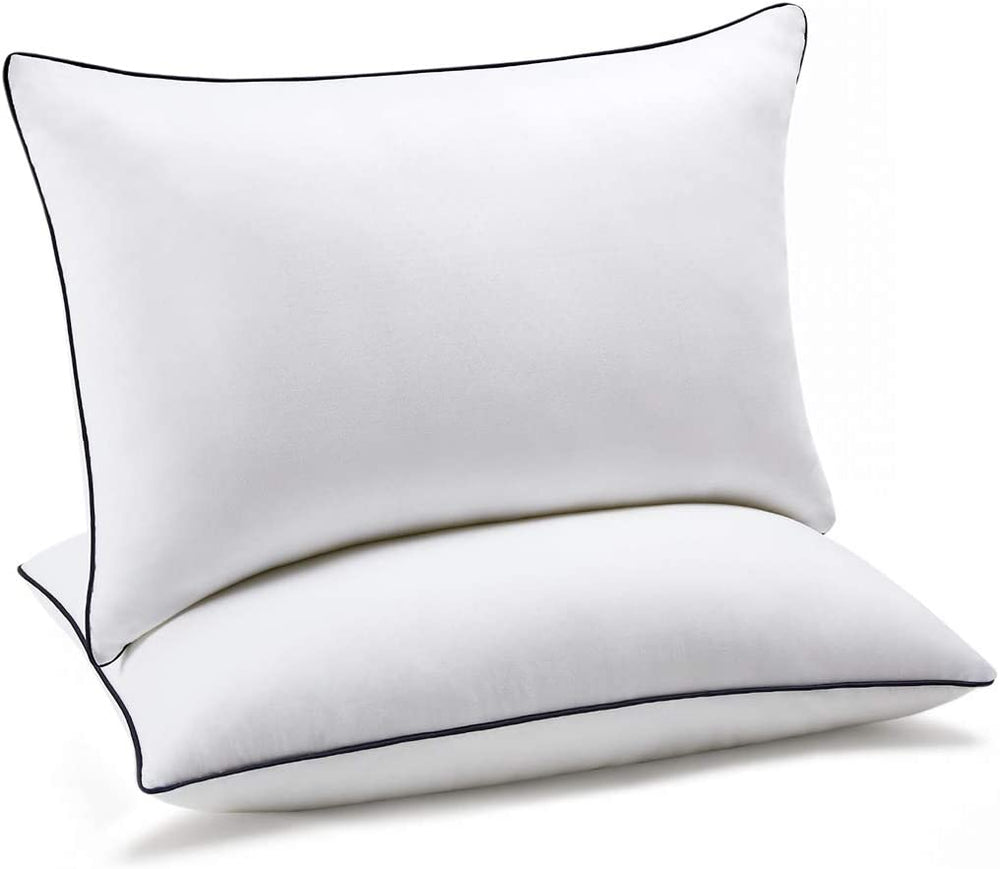 Bed Pillows for Sleeping 2 Pack of Queen, down Alternative Cooling Pillows with Super Soft Plush Fiber Fill,Luxury Plush Gel Bed Pillows Set of 2