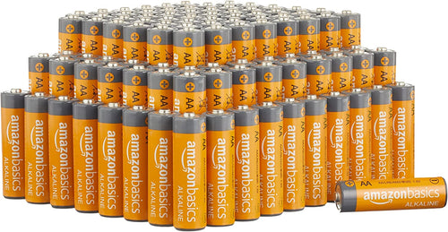 100 Pack AA High-Performance Alkaline Batteries, 10-Year Shelf Life, Easy to Open Value Pack