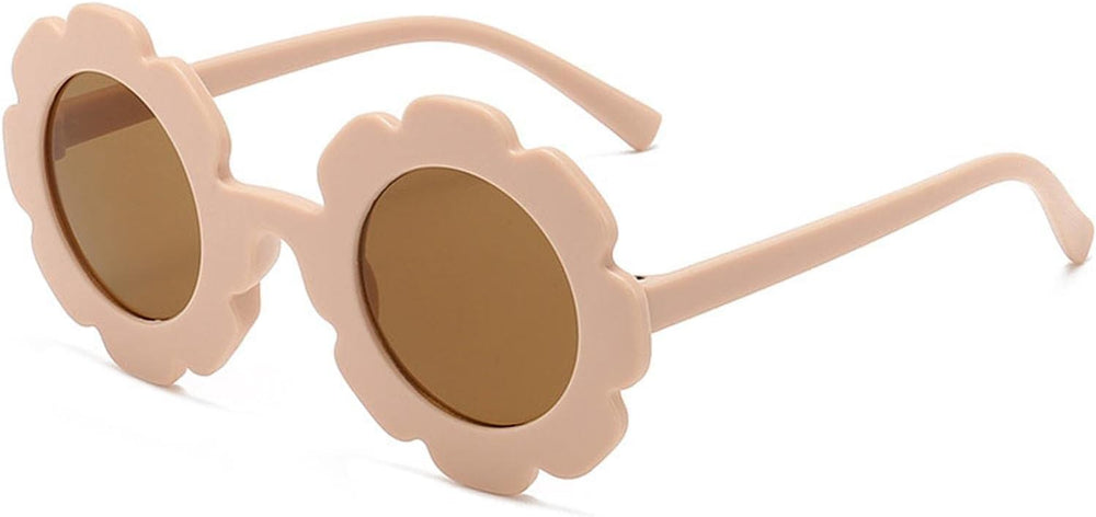 Round Flower Sunglasses Girls Cute Flower Shaped Glasses Outdoor Beach Summer Sunglasses Eyewear UV400 for Kids