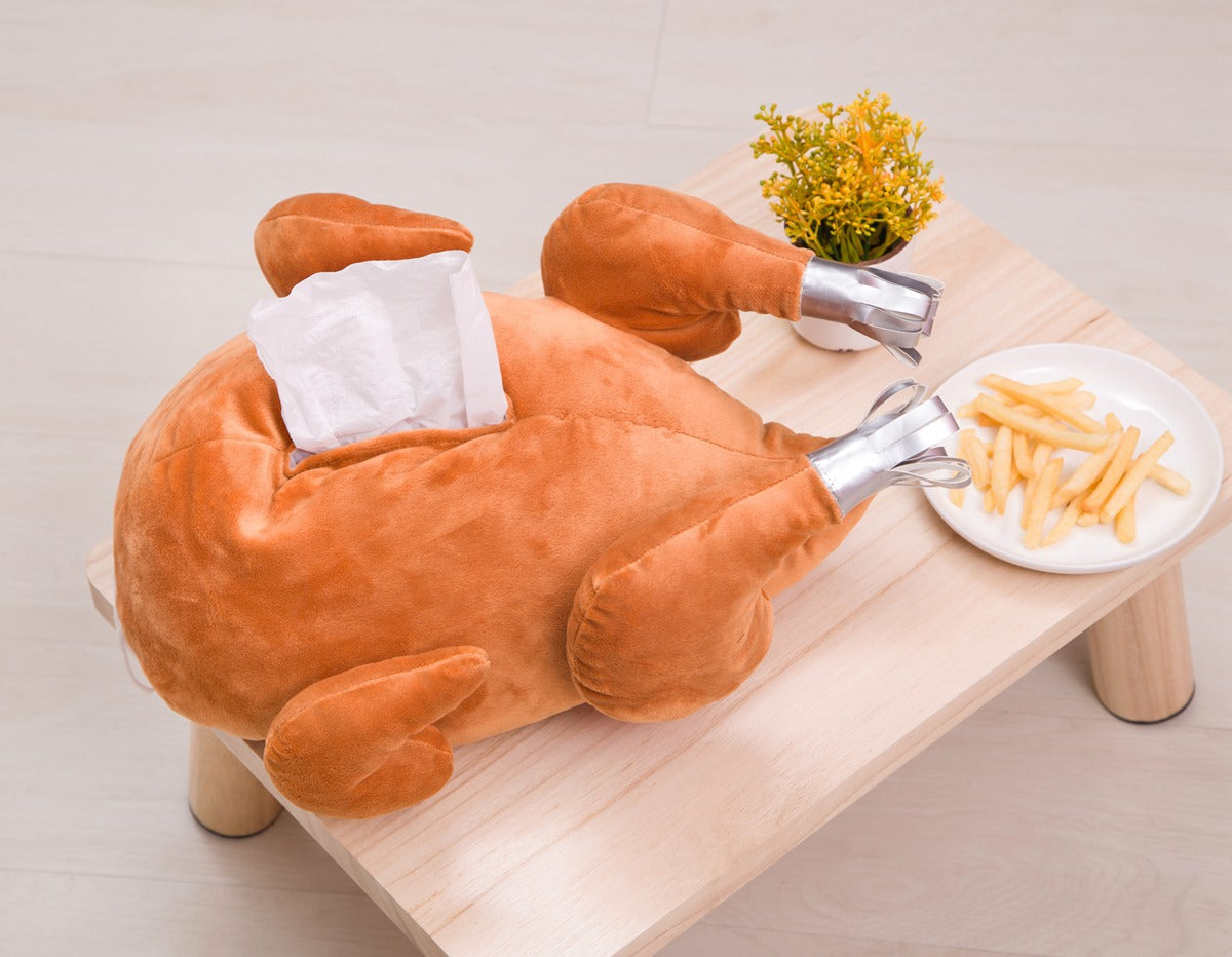 Turkey Tissue Box with Pillow and Blanket Set