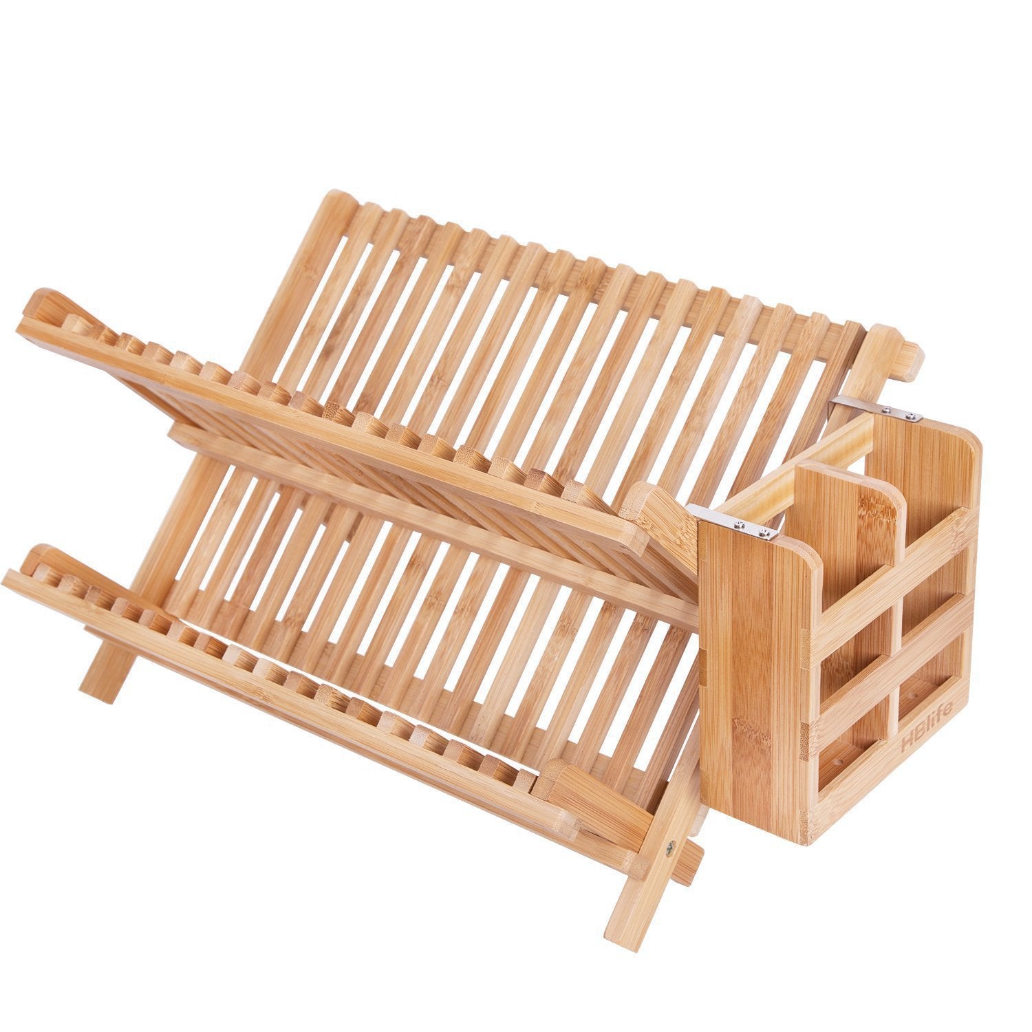 Bamboo Folding Dish Rack for Kitchen Organisation